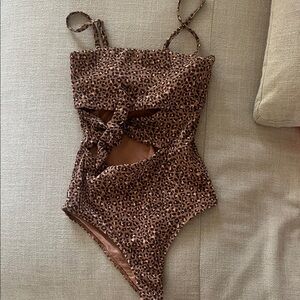 Aerie leopard cheetah one piece swimsuit